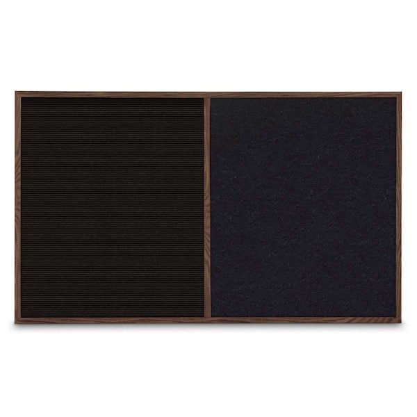 United Visual Products Single Door Radius Corkboard, 36"x36", Bla, UV7002RC-BLACK-RUBBER UV7002RC-BLACK-RUBBER - main